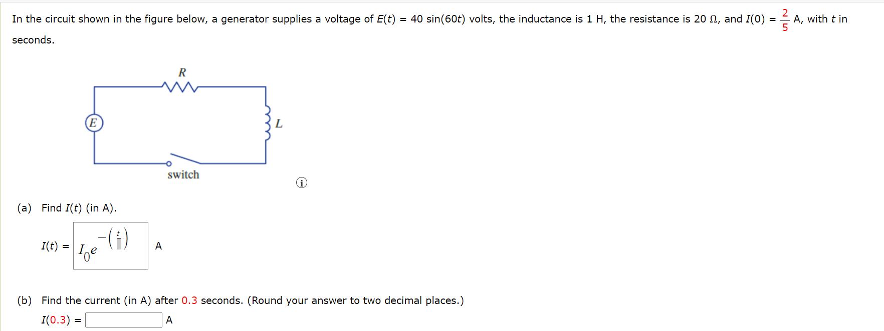 Solved In the circuit shown in the figure below, a generator | Chegg.com