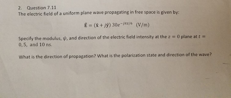 Solved 2. Question 7.11 The electric field of a uniform | Chegg.com