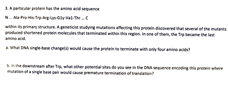 Solved A particular protein has the amino acid sequenceN ... | Chegg.com