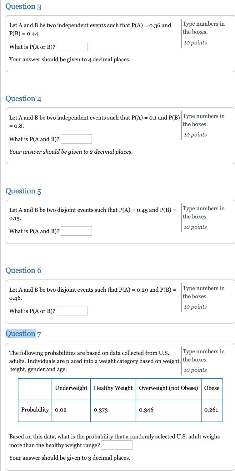 Solved Question 3 Let A And B Be Two Independent Events Such | Chegg.com