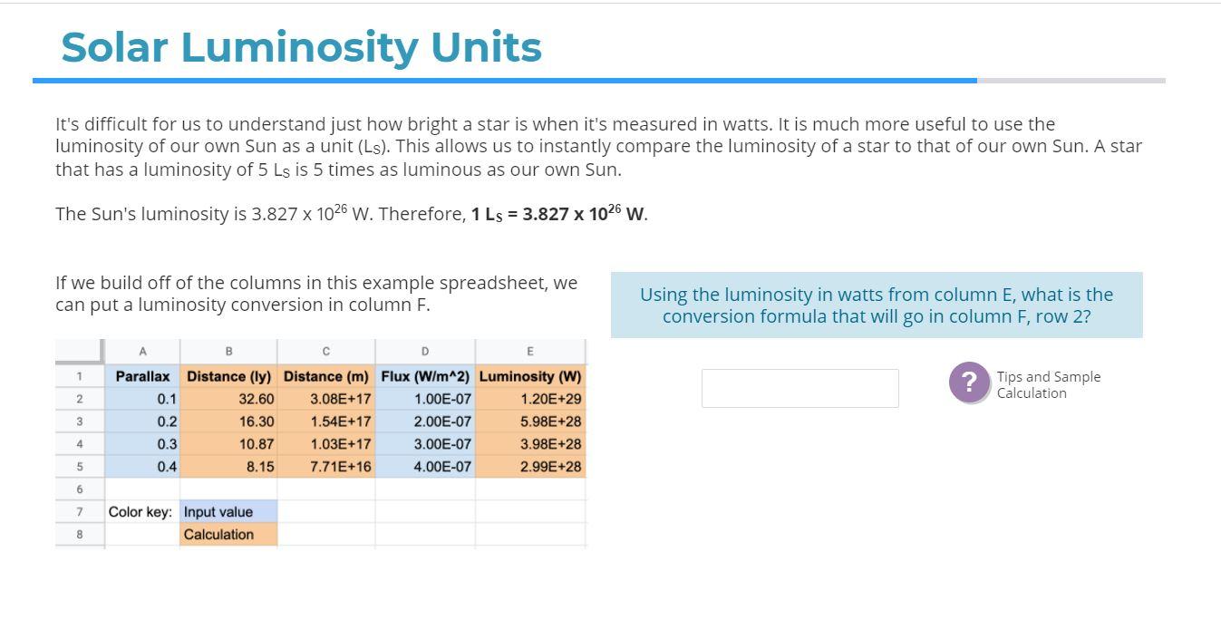 Solved Solar Luminosity Units It's difficult for us to