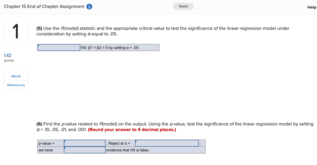 Solved Chapter 15 End of Chapter Assignment Saved Using the | Chegg.com