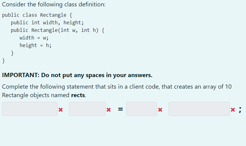Solved Consider the following class definition: public class | Chegg.com
