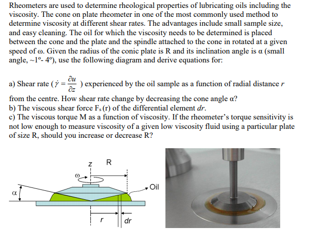 Solved Rheometers are used to determine rheological | Chegg.com