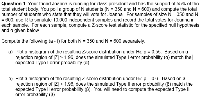 How do I answer: 1) does the simulated Type I error | Chegg.com