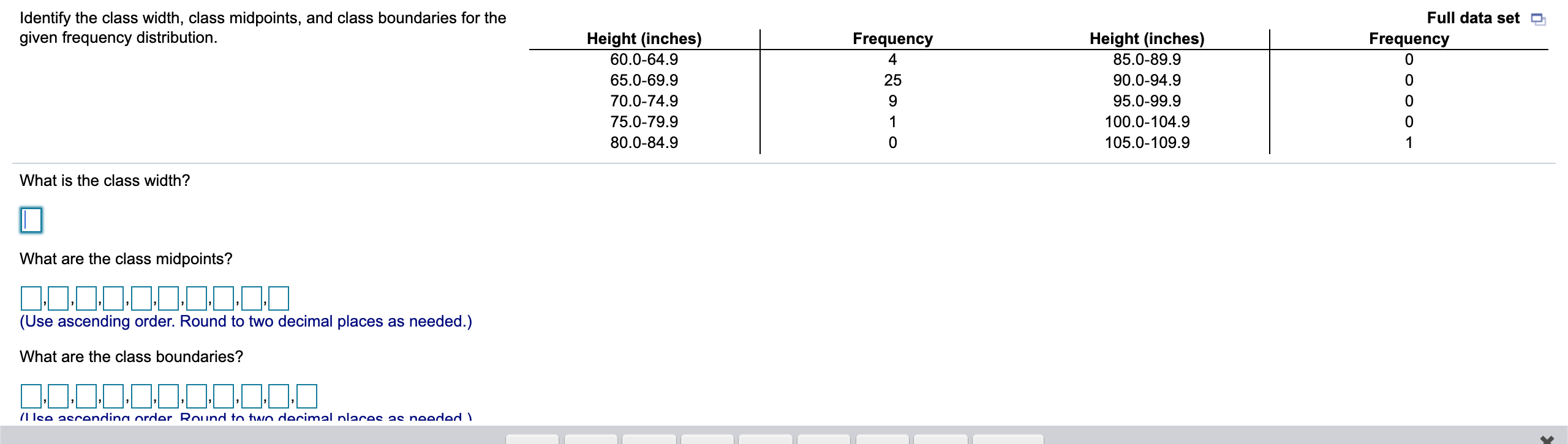 Solved Identify the class width, class midpoints, and class