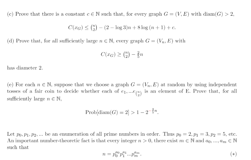 C Prove That There Is A Constant Ce N Such That Chegg Com