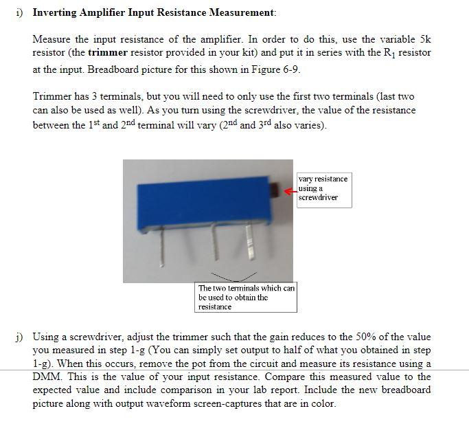 Solved 1) Inverting Amp A) Referring To Figure 6-2, | Chegg.com