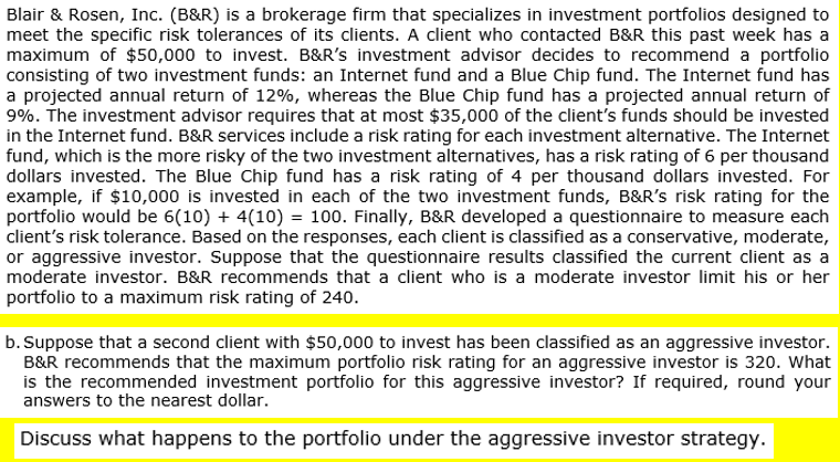 Solved Blair & Rosen, Inc. (B&R) Is A Brokerage Firm That | Chegg.com