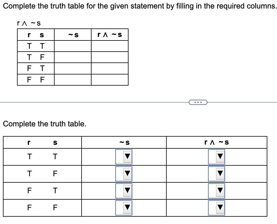 Solved Complete the truth table for the given statement by | Chegg.com