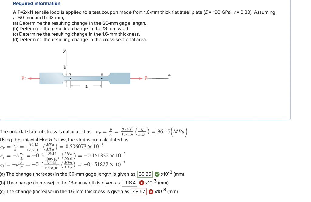 Solved Required information A P =2−kN tensile load is | Chegg.com