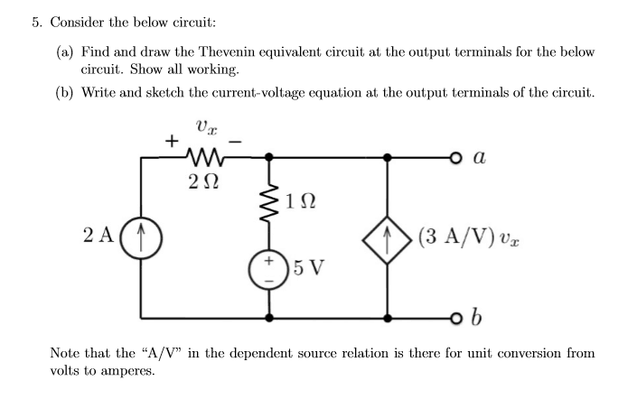 Solved 5. Consider the below circuit (a) Find and draw the | Chegg.com