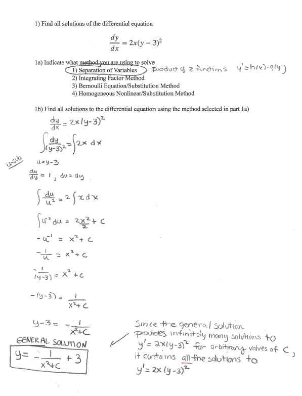 Solved 1) Find all solutions of the differential equation dy | Chegg.com