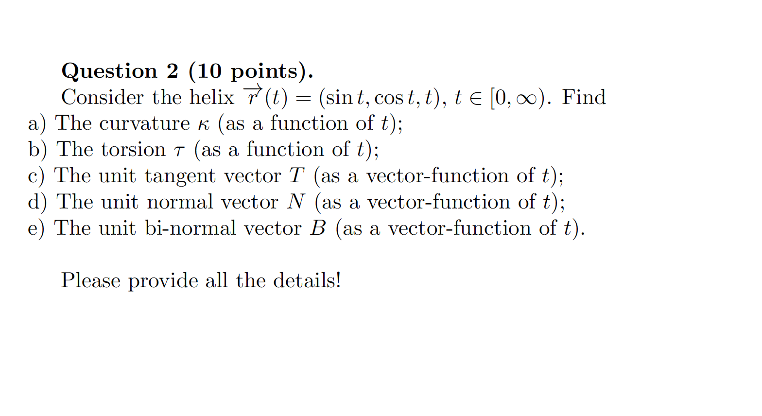 Solved Question 2 10 Points Consider The Helix N T Chegg Com