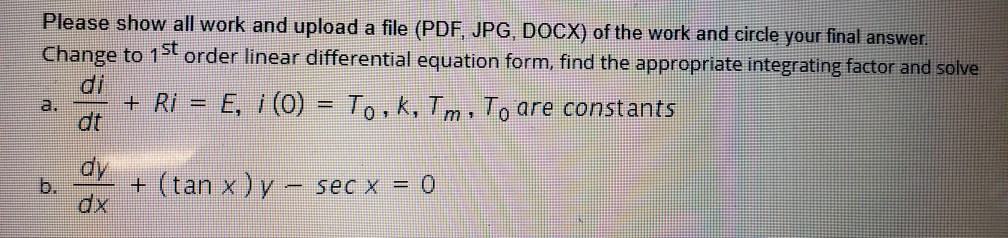 Solved Please show all work and upload a file (PDF, JPG, | Chegg.com
