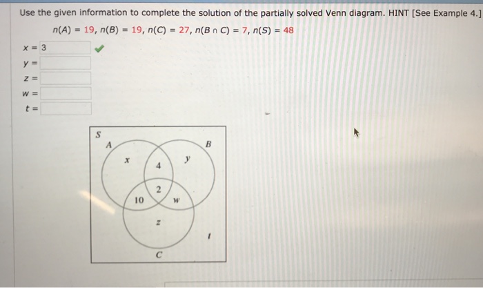 Solved Use The Given Information To Complete The Solution Of | Chegg.com