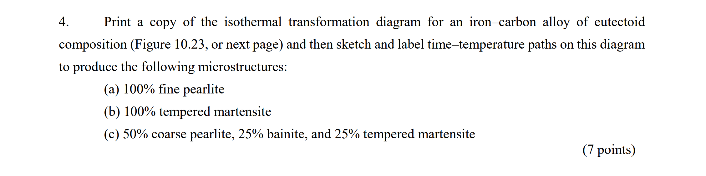 Solved 4. Print a copy of the isothermal transformation | Chegg.com