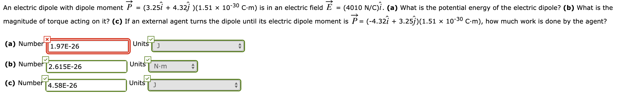 Solved An Electric Dipole With Dipole Moment P 3 25i Chegg Com