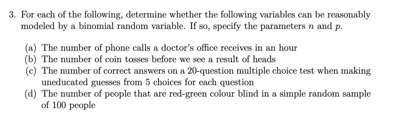 Solved 3 For Each Of The Following Determine Whether The