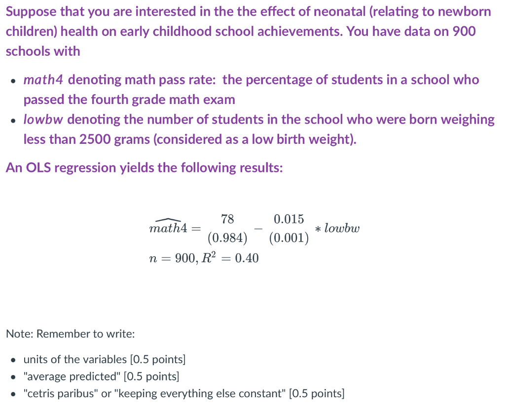 Solved A) Interpret The Intercept. B) Interpret The R2 C) | Chegg.com