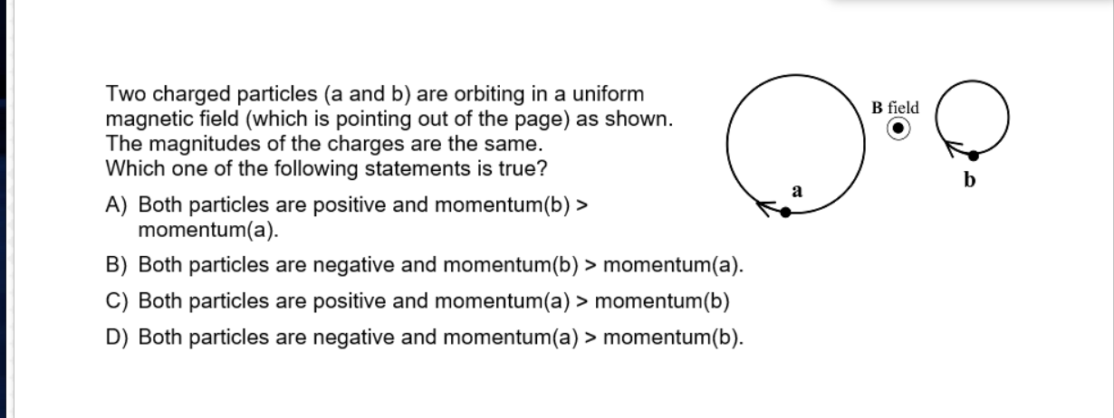 Solved O B Field B A Two Charged Particles (a And B) Are | Chegg.com