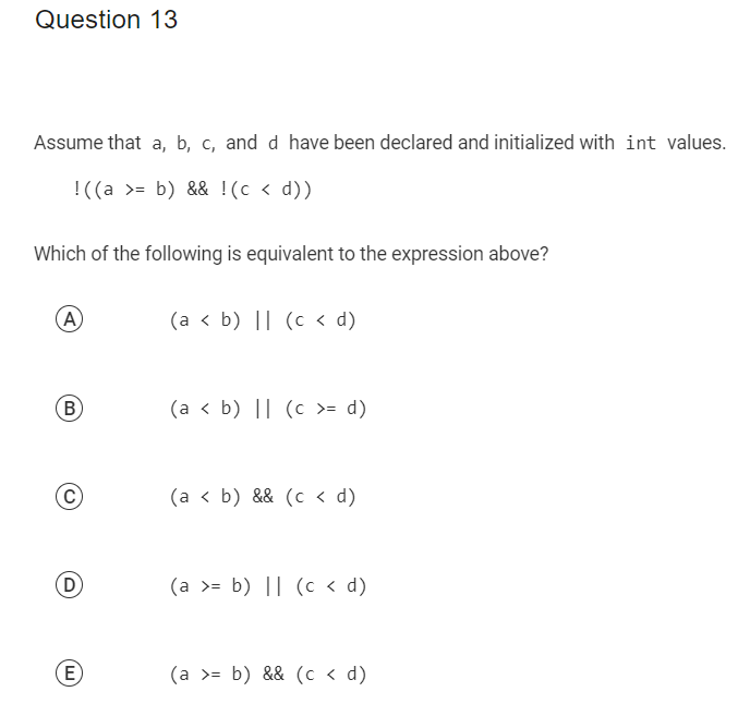 Solved Assume That A,b,c, And D Have Been Declared And | Chegg.com