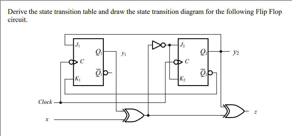 Solved Derive The State Transition Table And Draw The State 7453