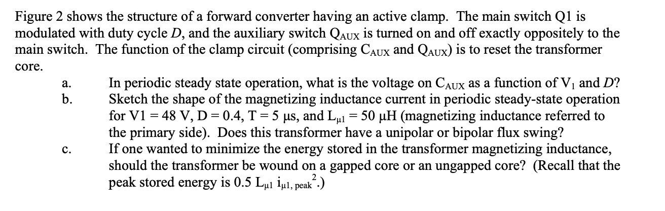 Figure 2 shows the structure of a forward converter | Chegg.com