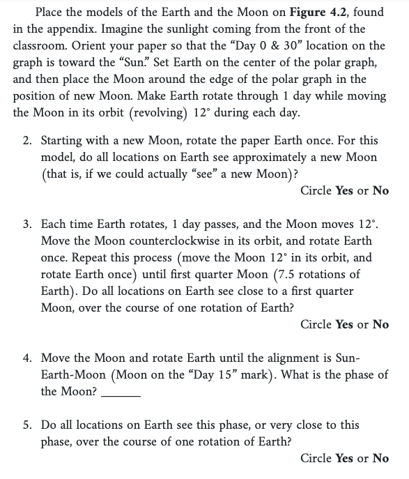 Solved Place the models of the Earth and the Moon on Figure | Chegg.com