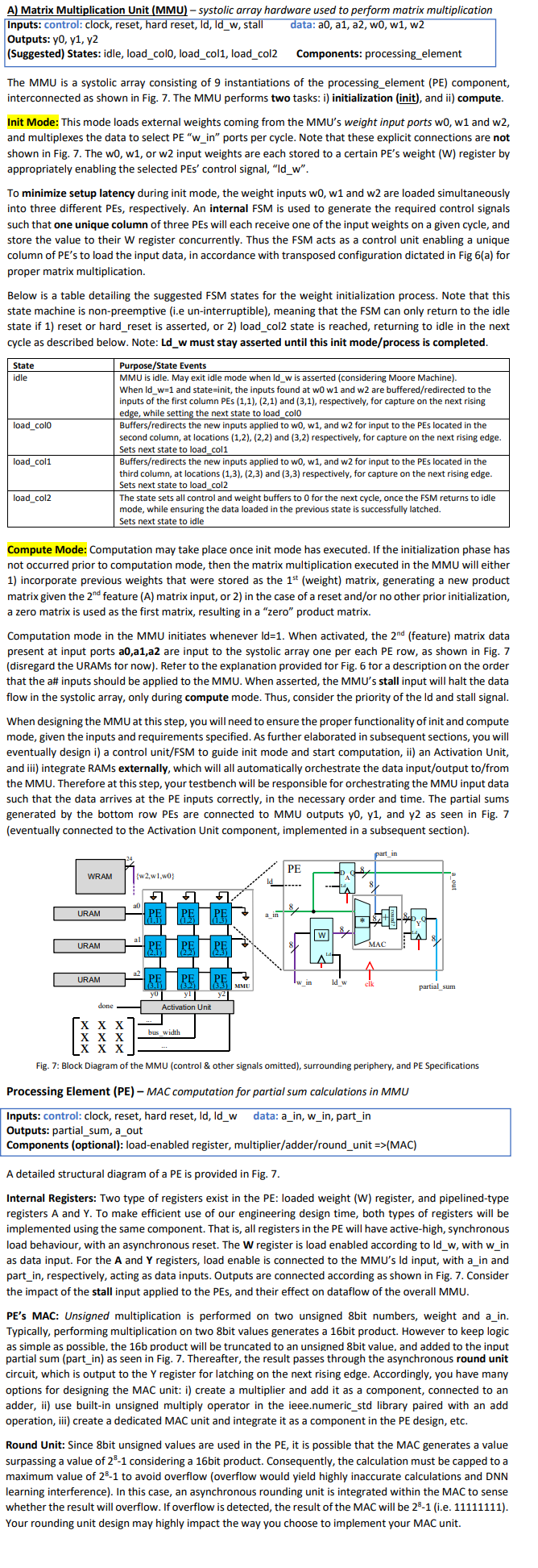 Solved A) Matrix Multiplication Unit (MMU) - systolic array | Chegg.com