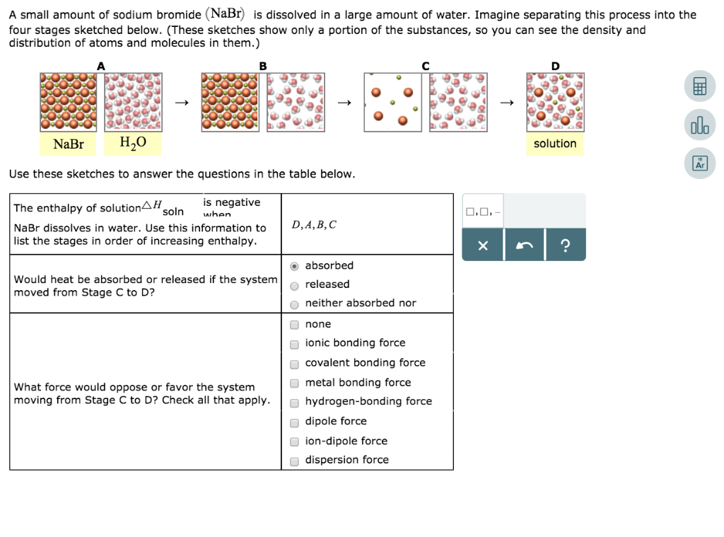 Solved A small amount of sodium bromide (NaBr) is dissolved