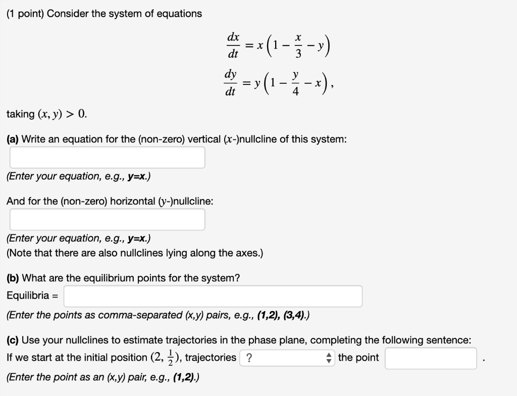 Solved 1 Point Consider The System Of Equations 4 1 Chegg Com