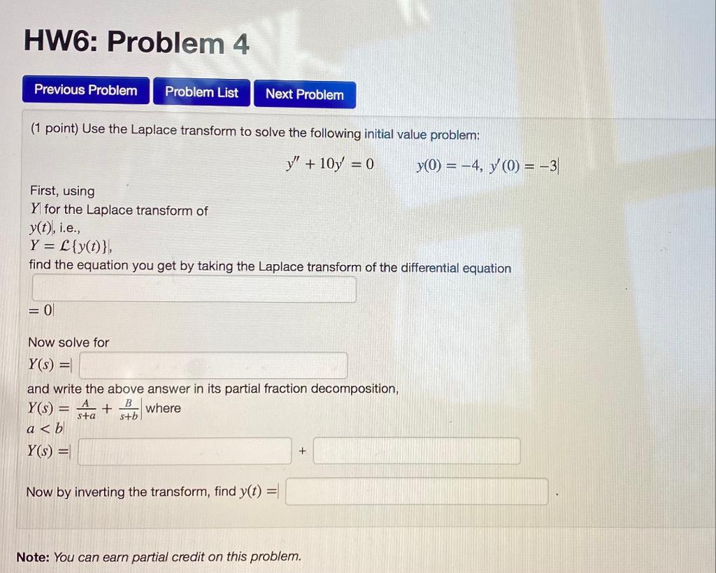 Solved HW6: Problem 4 Previous Problem Problem List Next | Chegg.com