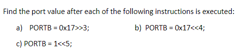 Solved Find the port value after each of the following | Chegg.com