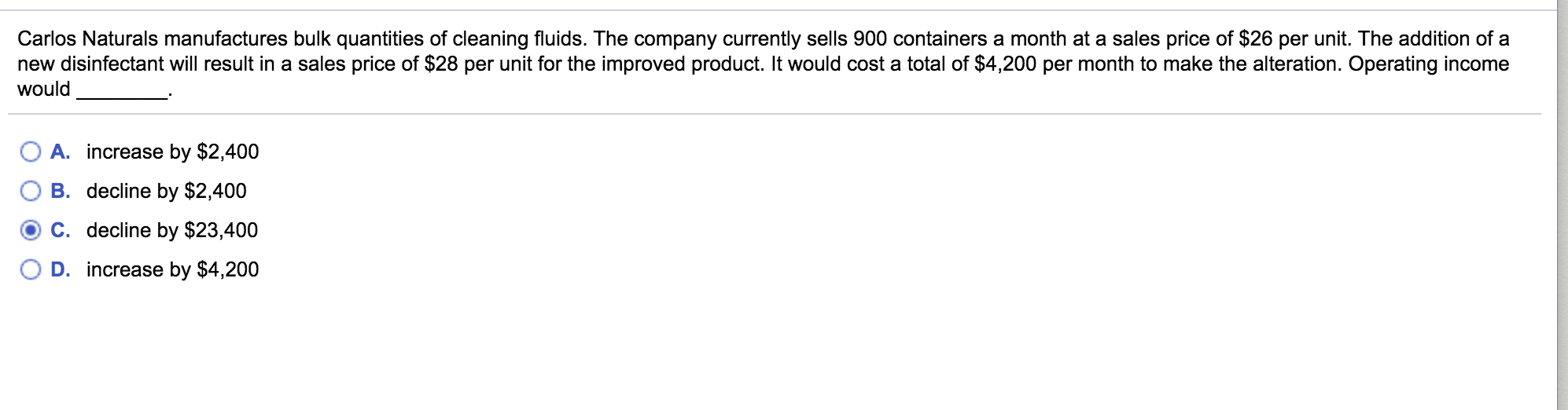 Solved Carlos Naturals manufactures bulk quantities of