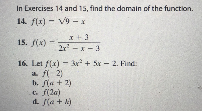 Solved In Exercises 14 and 15, find the domain of the | Chegg.com