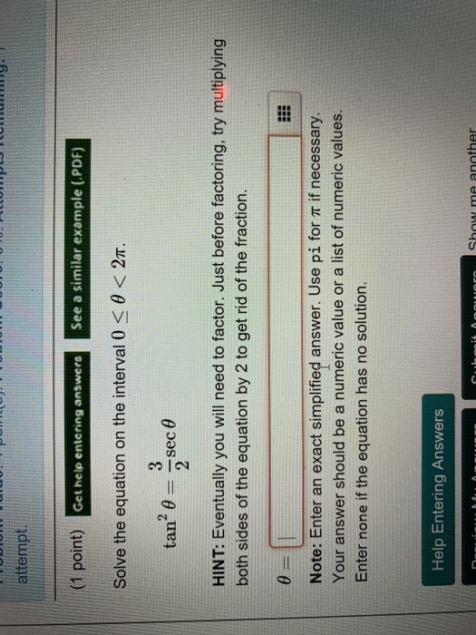 Solved Attempt Get Help Entering Answers See A Similar | Cheggcom