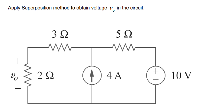 Solved Apply Superposition method to obtain voltage v, in | Chegg.com