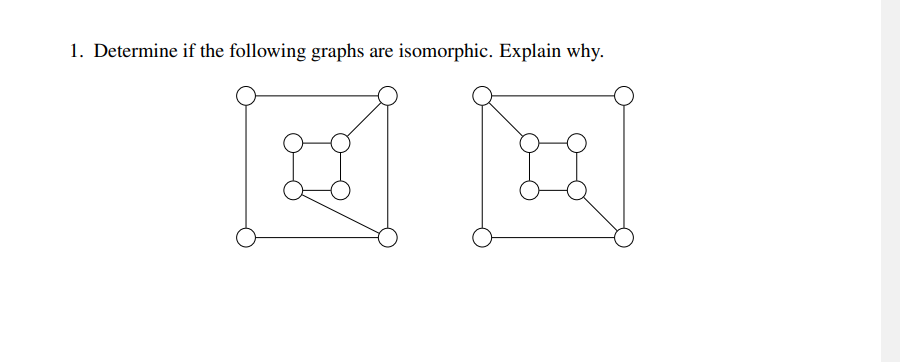 Solved 1. Determine If The Following Graphs Are Isomorphic. | Chegg.com