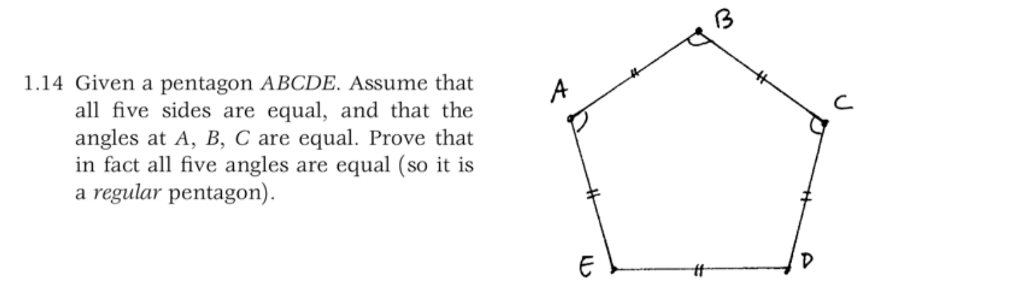 Solved B А ل 1.14 Given A Pentagon ABCDE. Assume That All | Chegg.com