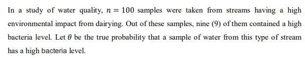 Solved In a study of water quality, n=100 samples were taken | Chegg.com