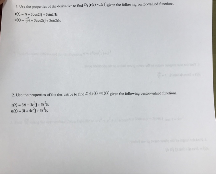 Solved 1. Use the properties of the derivative to find | Chegg.com