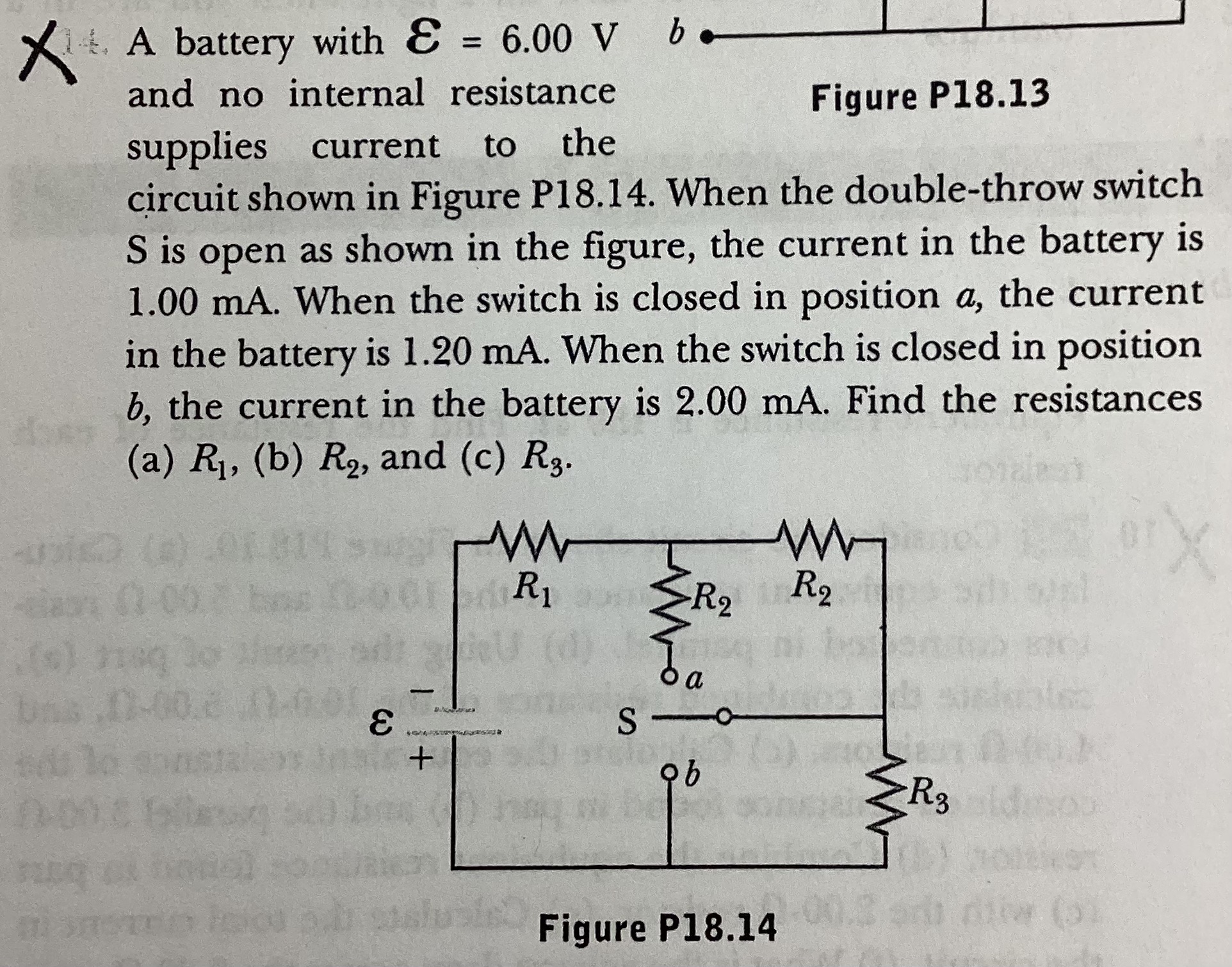 Solved A battery with E=6.00 V and no internal resistance