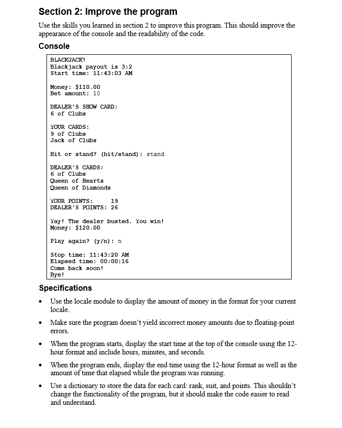 Study Section Python