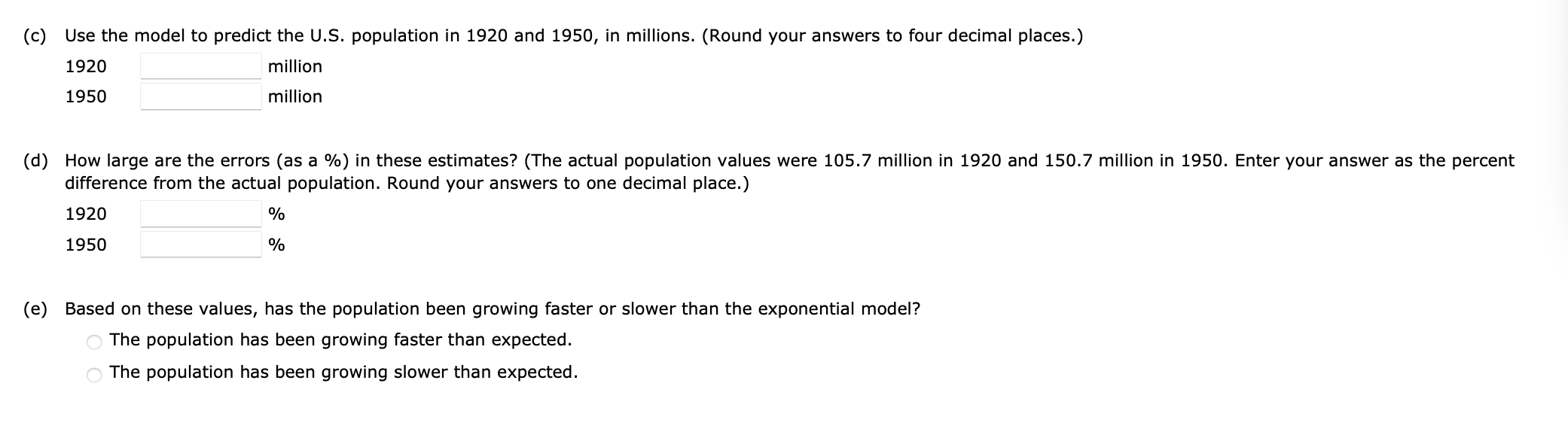 Solved In Example 1, We Created An Exponential Model For The | Chegg.com