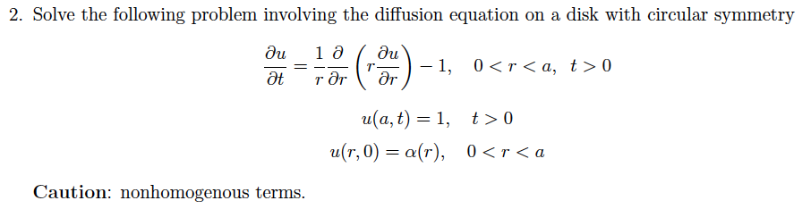 Solved Solve the following problem involving the diffusion | Chegg.com