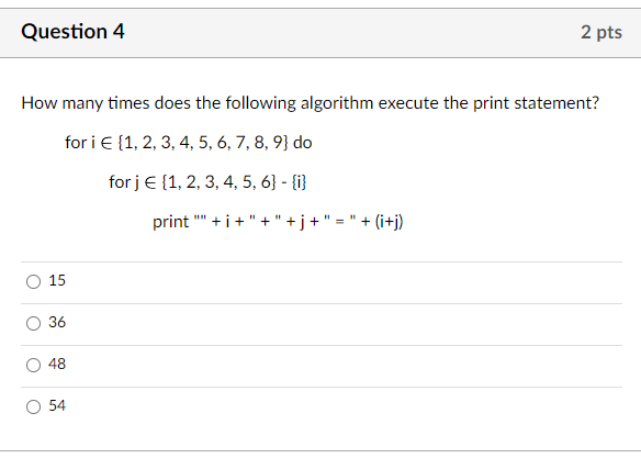 Solved How many times does the following algorithm execute | Chegg.com
