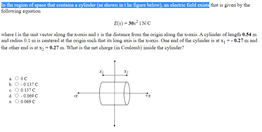Solved In The Region Of Space That Contains A Cylinder A Chegg Com