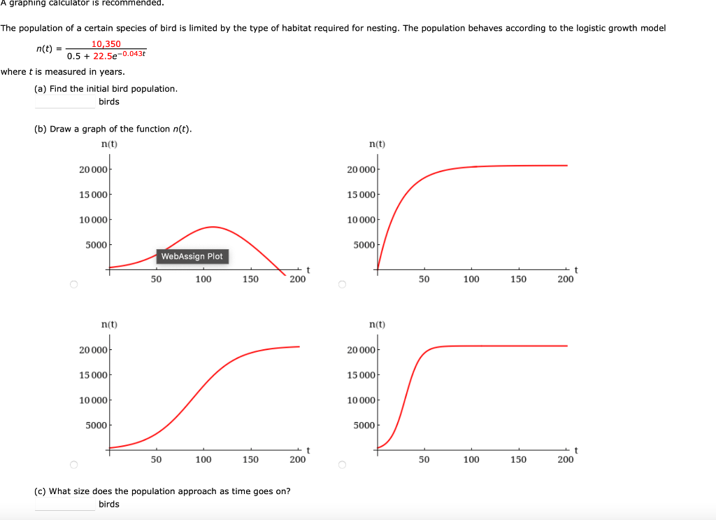 Solved A graphing calculator is recommended. The population | Chegg.com