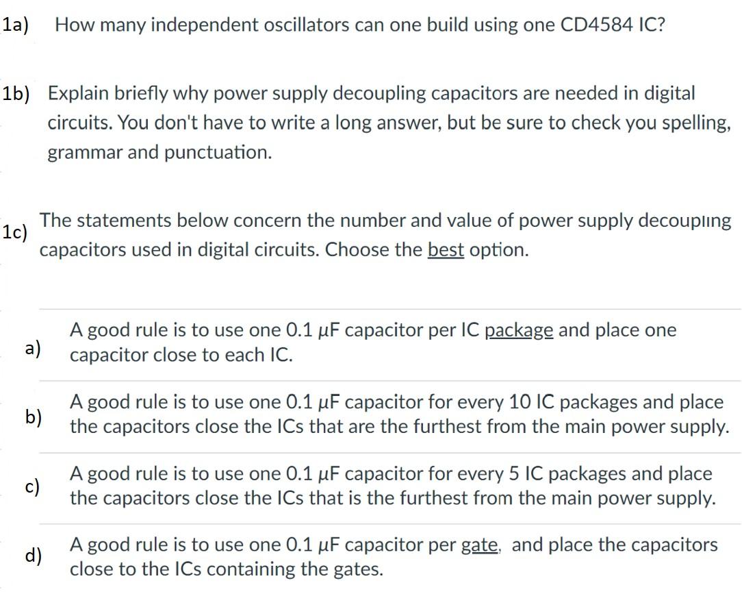 Solved 1a) How many independent oscillators can one build